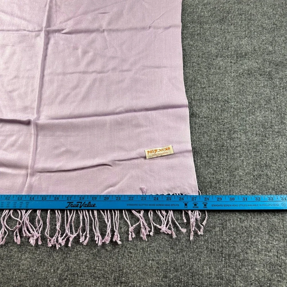 Light Purple Pashmina Shawl Wrap Scarf with Fringe Lilac Solid Twill Wrap